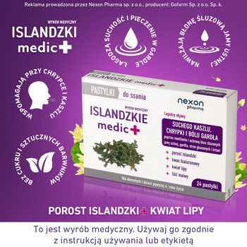 Islandzkie medic +, pastylki do ssania, 24 szt.
