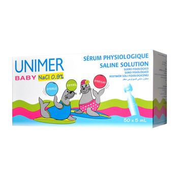 Unimer Baby NaCl 0,9%, sól fizjologiczna, 5 ml, 50 ampułek