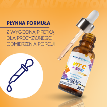 Allnutrition Vit C + Zinc Drops, płyn, 30 ml