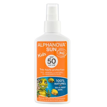 Alphanova Sun Bio Kids, spray przeciwsłoneczny, SPF 50, 125 g