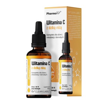Pharmovit Clean label Witamina C z dziką różą, krople, 30 ml
