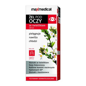 Maxmedical, żel pod oczy ze świetlikiem, roll-on, 15 ml