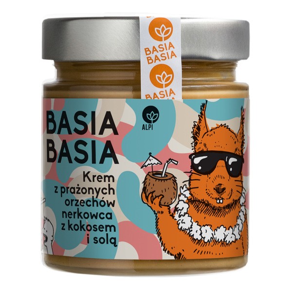 BasiaBasia BasiaBasia, krem z prażonych orzechów nerkowca z kokosem i solą, 210 g — Składniki i ocena