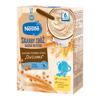 Nestle Skarby Zbóż, kaszka mleczna owsiano-pszenno-żytnia „owsianka” po 6. miesiącu, 250 g