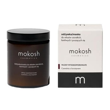 Zestaw Mokosh Czereśnia Z Bursztynem do włosów szorstkich, łamliwych, puszących się, szampon, 200 ml + odżywka/maska, 180 ml