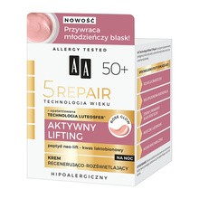 AA Technologia Wieku 5 Repair 50+, aktywny lifting krem na noc regenerująco-rozświetlający, 50 ml