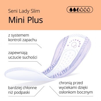 Seni Lady Slim mini plus, wkładki urologiczne, 15 szt.