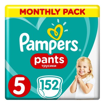 Pampers Pants 5, pieluchomajtki dla dzieci (12-17 kg), 152 szt.