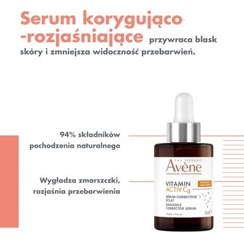Avene Eau Thermale Vitamin Activ Cg, serum korygująco-rozjaśniające, 30 ml