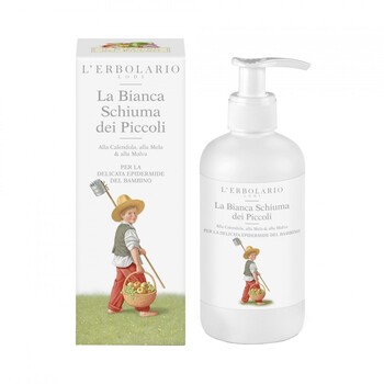 L'Erbolario Il Giardino dei Piccoli, delikatna pianka myjąca do włosów i ciała dla dzieci, 250 ml