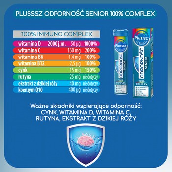 Plusssz Odporność Senior 100% Complex, tabletki musujące, 20 szt.