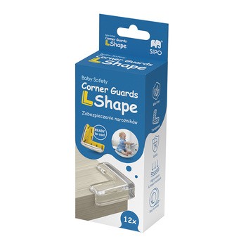 Sipo, silikonowe zabezpieczenia do narożników mebli, L-kształt, 12 szt.