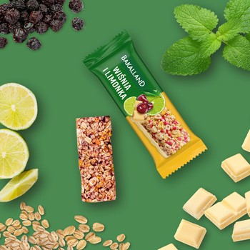 Bakalland, wiśnia i limonka, relaks, baton zbożowy, 38 g