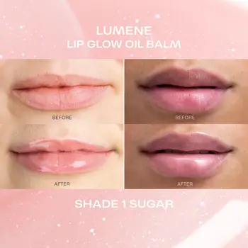 Lumene Lip Glow Oil Balm, pielęgnacyjny błyszczyk do ust z olejkiem, 1 Sugar, 10 ml
