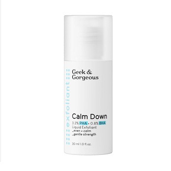 Geek & Gorgeous Calm Down, delikatny tonik kwasowy do twarzy z 4% kwasów PHA + BHA, 30 ml
