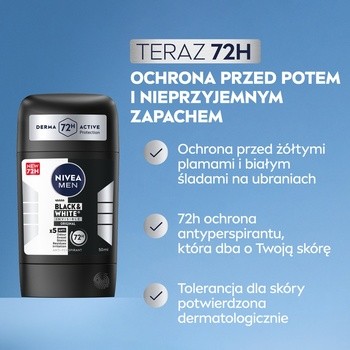 Nivea Men Black&White Original, antypersipirant w sztyfcie, 50 ml