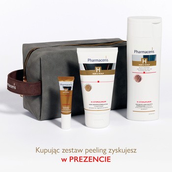 Zestaw Pharmaceris H, kuracja stymulująca wzrost włosów, szampon, 250 ml + odżywka, 150 ml + peeling enzymatyczny do skóry głowy, 10 ml