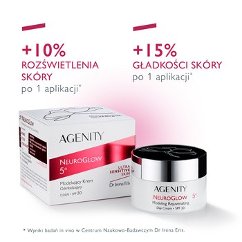 Agenity 5° Neuroglow, modelujący krem odmładzający na dzień, SPF 20, 50 ml