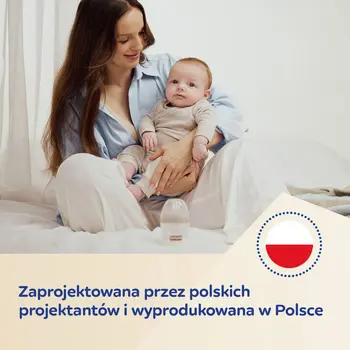 Canpol Babies Natural Shape, butelki ze smoczkiem dwustrefowym, 150 ml, przepływ wolny, 2 szt.
