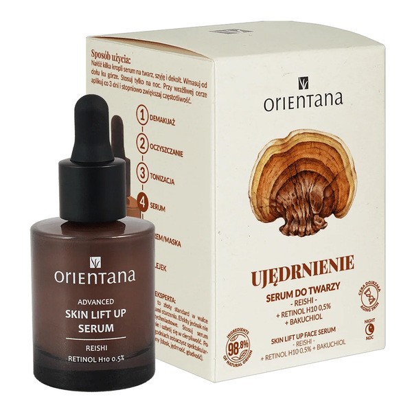 Orientana Orientana, serum ujędrniające na noc, reishi i 0,5% retinol H10, 30 ml