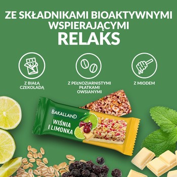 Bakalland, wiśnia i limonka, relaks, baton zbożowy, 38 g