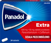 Panadol Extra, 500 mg + 65 mg, tabletki powlekane, 24 szt. 