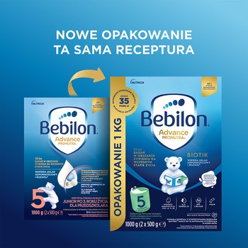 Bebilon Advance Pronutra 5 Junior, formuła na bazie mleka dla przedszkolaka, proszek, 1000 g (2 x 500 g)