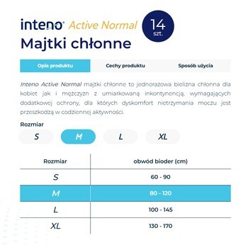 Inteno Active Normal, majtki chłonne, rozmiar L, 10 szt.
