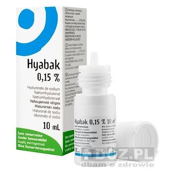 Hyabak, 0,15%, krople do oczu i soczewek nawilżające, 10 ml