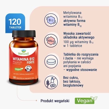 Naturell Witamina B12 Forte, tabletki do żucia, 120 szt.