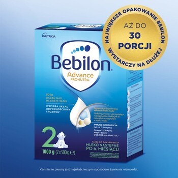 Zestaw 2x Bebilon 2 Advance Pronutra, mleko następne po 6. miesiącu, proszek, 1000 g
