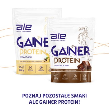 ALE Gainer Protein Strawberry Flavor, proszek, 1000 g