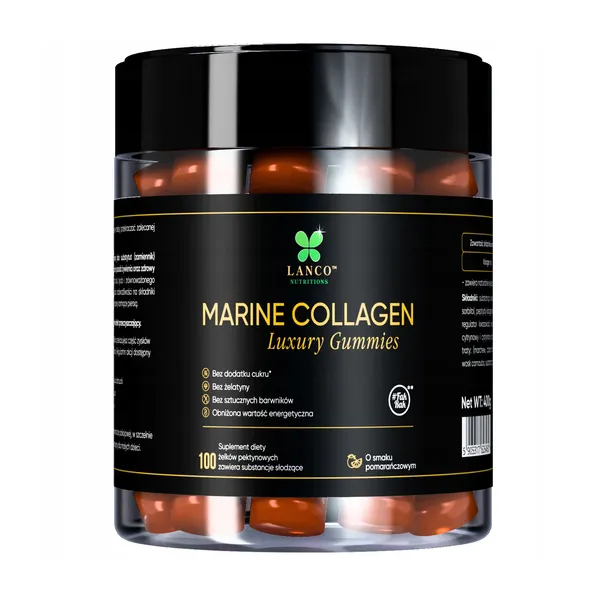 Коллаген морской Lanco Nutritions Marine Collagen Luxury Gummies 1000 мг, апельсин, жевательные конфеты