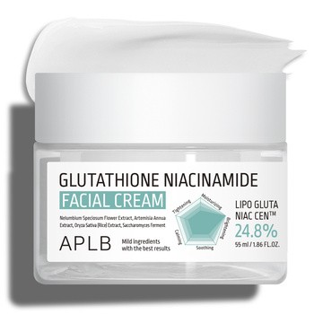 APLB Glutathione Niacinamide Facial Cream, krem rozjaśniający do twarzy z glutationem i niacynamidem, 55 ml