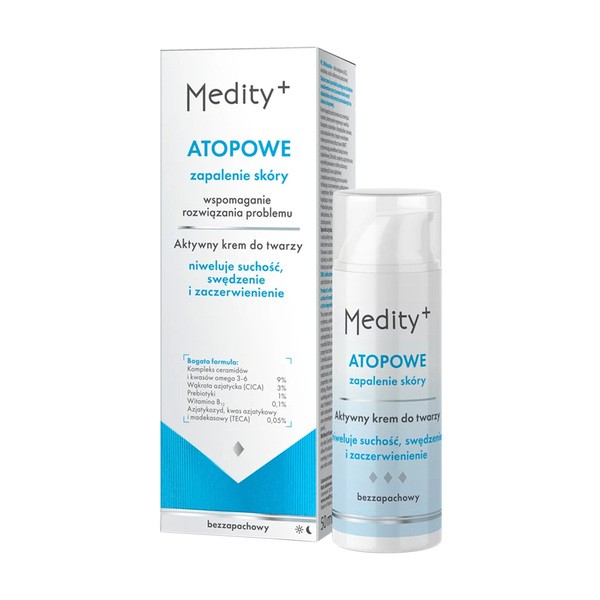 Medity+ Medity+ atopisch Entzündung Haut, Creme aktiv für das Gesicht, 50 ml — Inhaltsstoffe und Bewertung