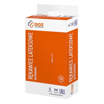 DOZ PRODUCT Rękawice lateksowe, bezpudrowe, rozmiar L, 10 szt.