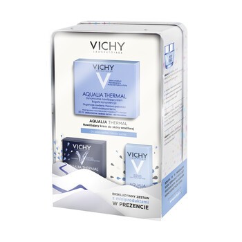 Zestaw Promocyjny Vichy Aqualia Thermal, krem, bogata konsystencja, 50 ml + żel-krem na noc, 15 ml + serum, 3 ml
