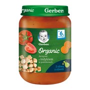 alt Gerber Organic, jarzynki z indykiem w pomidorach, 6 m+, 190 g