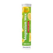 Magnesium Max, tabletki musujące, smak cytrynowy, 20 szt.