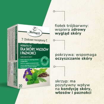 Herbatka Dla skóry, włosów i paznokci, fix, saszetki, 2g, 20 szt. (Herbapol Kraków)