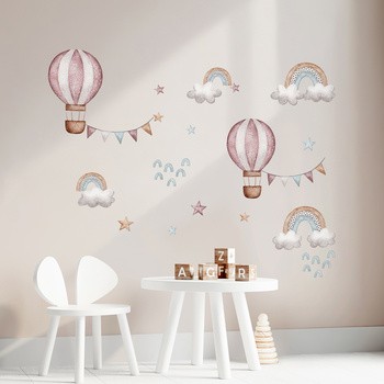 Sipo, Naklejki na ścianę dla dzieci, Balony i tęcza, 1 szt.