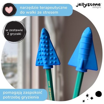 Jellystone Designs, nakładki antystresowe na ołówek, niebieskie, 2 szt.