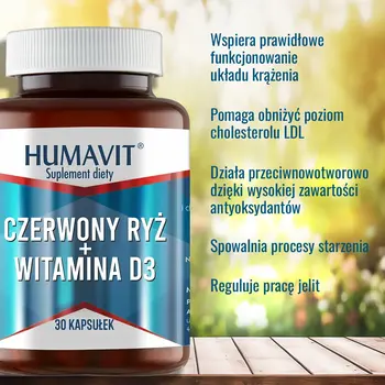Humavit, Czerwony ryż + witamina D3, kapsułki, 30 szt.