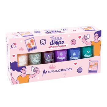 Maga Cosmetics, Teen Drops InstaQueen V.03, zestaw lakierów do paznokci, 6 x 6 ml