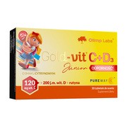 alt Olimp Gold-vit C+D3 Junior Odporność, tabletki do ssania, smak cytrynowy, 30 szt.