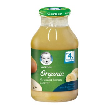 Gerber Organic, nektar gruszka banan, 4 m+, 200 ml