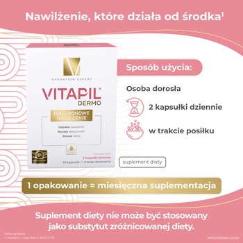 Vitapil Dermo Hialuronowe Nawilżenie, kapsułki, 60 szt.
