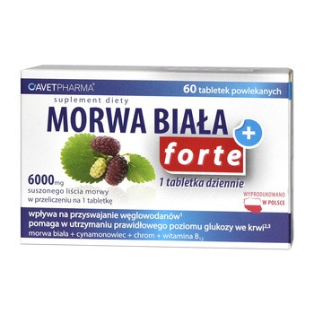 Morwa Biała Plus Forte, tabletki powlekane, 60 szt.