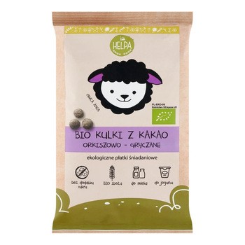 Helpa, Bio Kulki Orkiszowo-Gryczane z Kakao, płatki śniadaniowe, 160 g