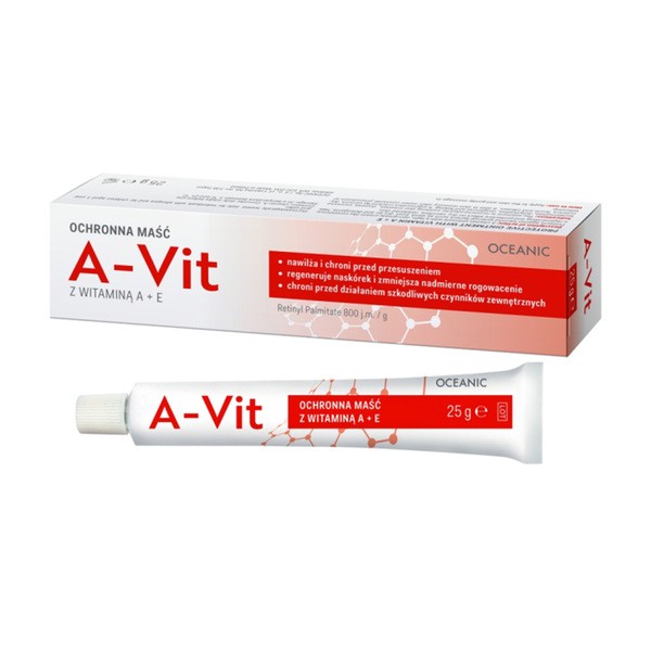 OCEANIC A-Vit, maść ochronna z witaminą A + E, 25 g — Inhaltsstoffe i ocena